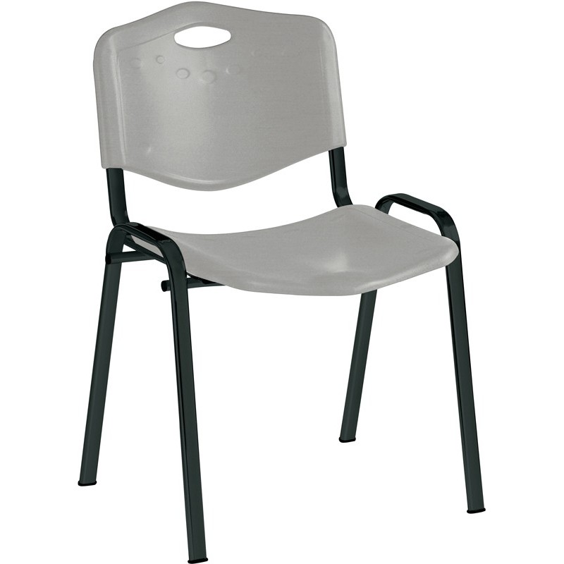 Chaise assise et dossier en polypropylène, gris