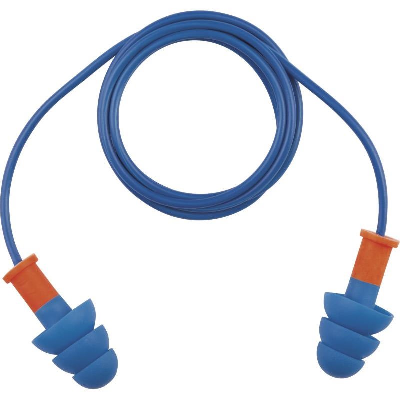 100 paires de bouchons d'oreilles réutilisables en silicone avec cordon  SNR29db , Bouchons anti-bruit : Cegequip, appareil de ma