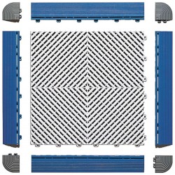 Lot de 4 angles bordures de dalles damier Polydal